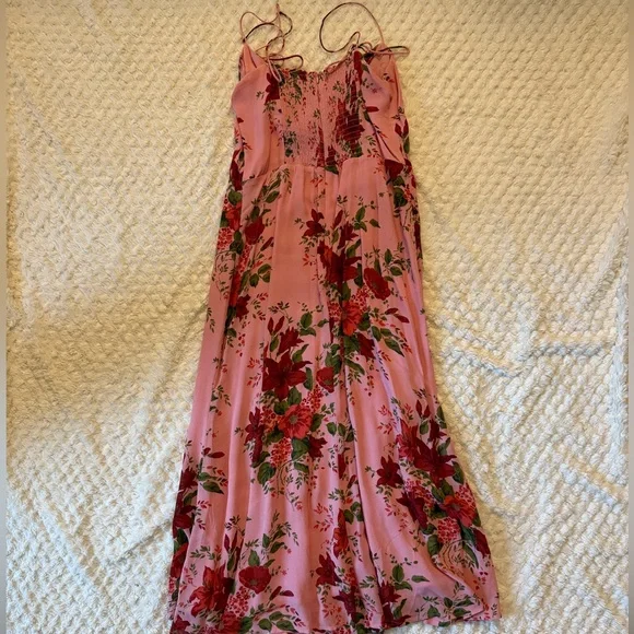Reformation Juliette Pink Floral Midi Dress, Size 10 - Picture 5 of 6